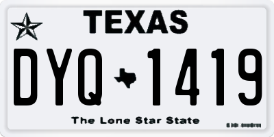 TX license plate DYQ1419