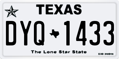 TX license plate DYQ1433