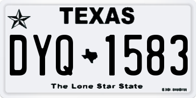 TX license plate DYQ1583
