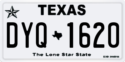 TX license plate DYQ1620