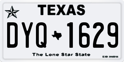 TX license plate DYQ1629