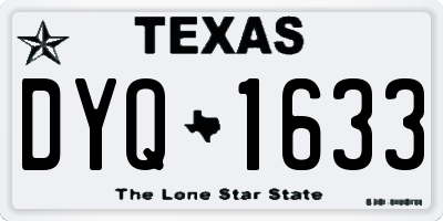 TX license plate DYQ1633