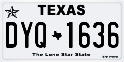 TX license plate DYQ1636