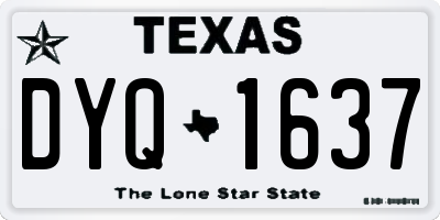 TX license plate DYQ1637