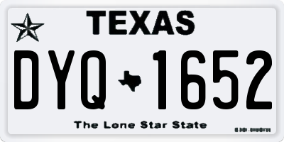 TX license plate DYQ1652