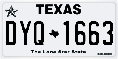 TX license plate DYQ1663
