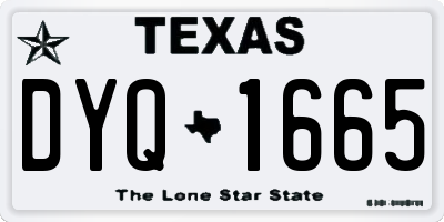 TX license plate DYQ1665