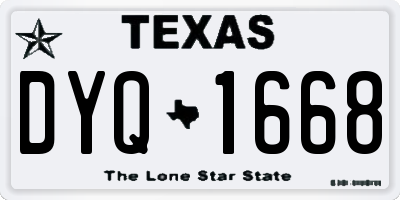 TX license plate DYQ1668
