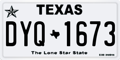 TX license plate DYQ1673