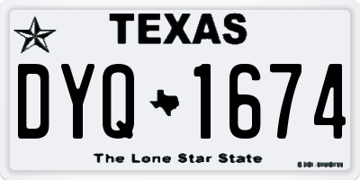 TX license plate DYQ1674