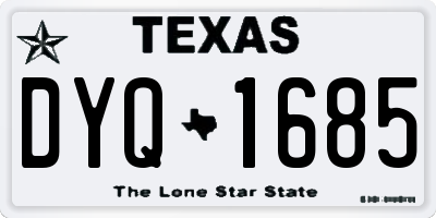 TX license plate DYQ1685