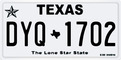 TX license plate DYQ1702