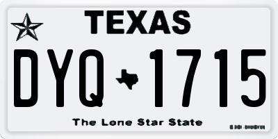 TX license plate DYQ1715