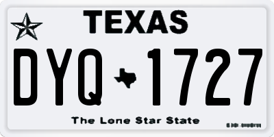 TX license plate DYQ1727