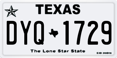 TX license plate DYQ1729