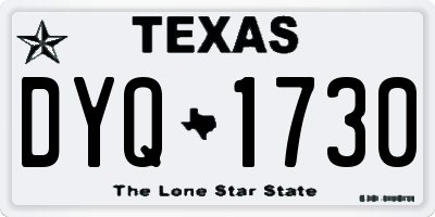 TX license plate DYQ1730