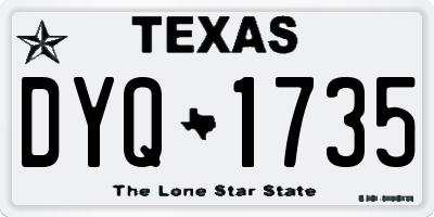 TX license plate DYQ1735