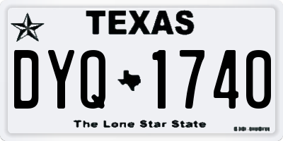 TX license plate DYQ1740
