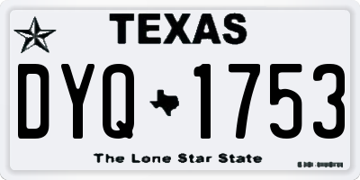 TX license plate DYQ1753