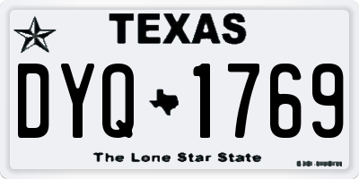 TX license plate DYQ1769