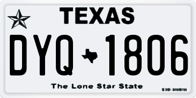 TX license plate DYQ1806