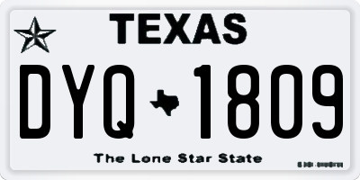 TX license plate DYQ1809