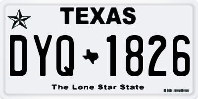 TX license plate DYQ1826