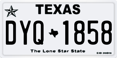 TX license plate DYQ1858