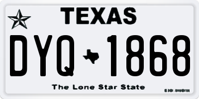 TX license plate DYQ1868
