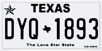 TX license plate DYQ1893