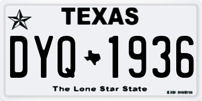TX license plate DYQ1936