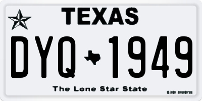 TX license plate DYQ1949
