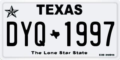 TX license plate DYQ1997