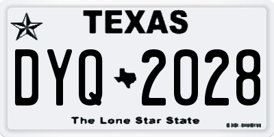 TX license plate DYQ2028