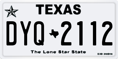 TX license plate DYQ2112