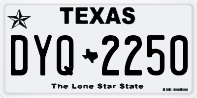 TX license plate DYQ2250
