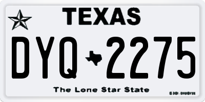 TX license plate DYQ2275