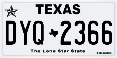 TX license plate DYQ2366