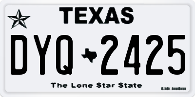 TX license plate DYQ2425
