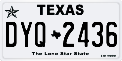 TX license plate DYQ2436