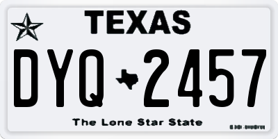 TX license plate DYQ2457