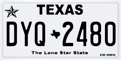 TX license plate DYQ2480
