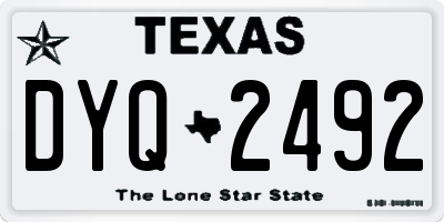 TX license plate DYQ2492