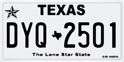 TX license plate DYQ2501