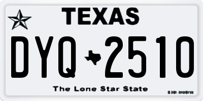 TX license plate DYQ2510