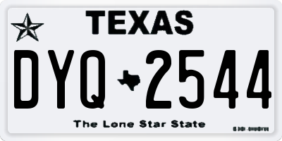 TX license plate DYQ2544