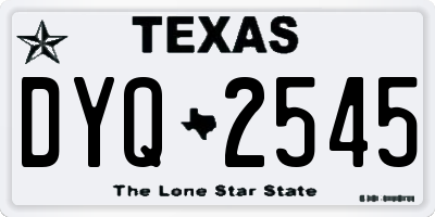 TX license plate DYQ2545