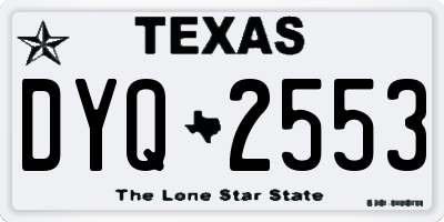 TX license plate DYQ2553