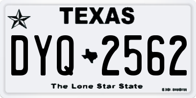 TX license plate DYQ2562