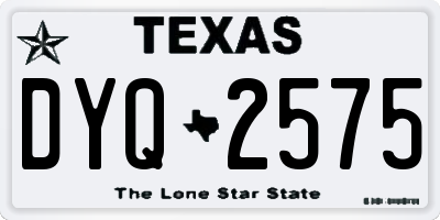 TX license plate DYQ2575